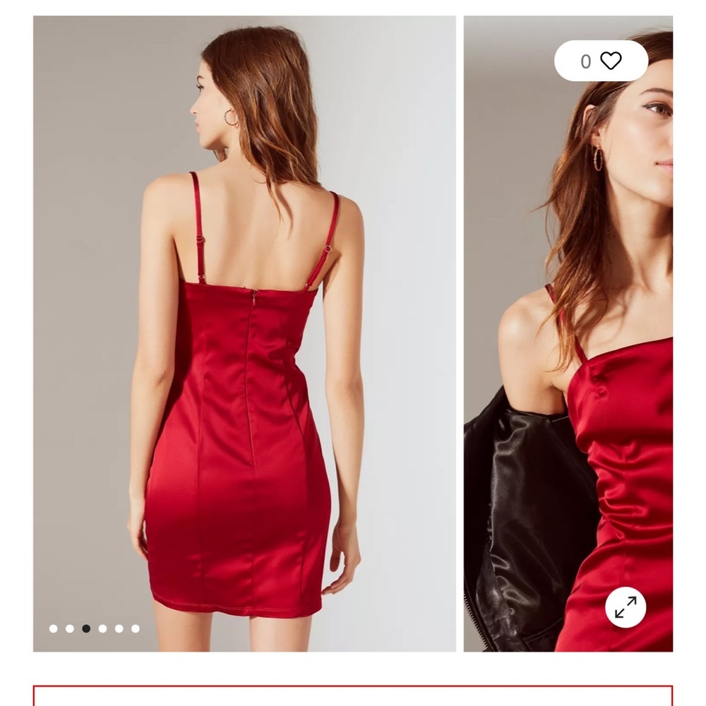Urban Outfitters Val Straight-Neck Satin Mini Dress size xs - Picture 6 of 13